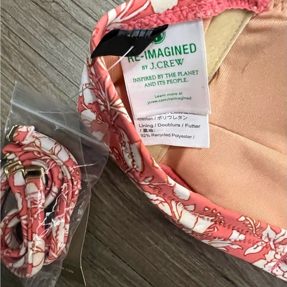 NWT J. Crew O-Ring Bandeau Bikini Top in Tossed Floral | Size Medium - Picture 6 of 8